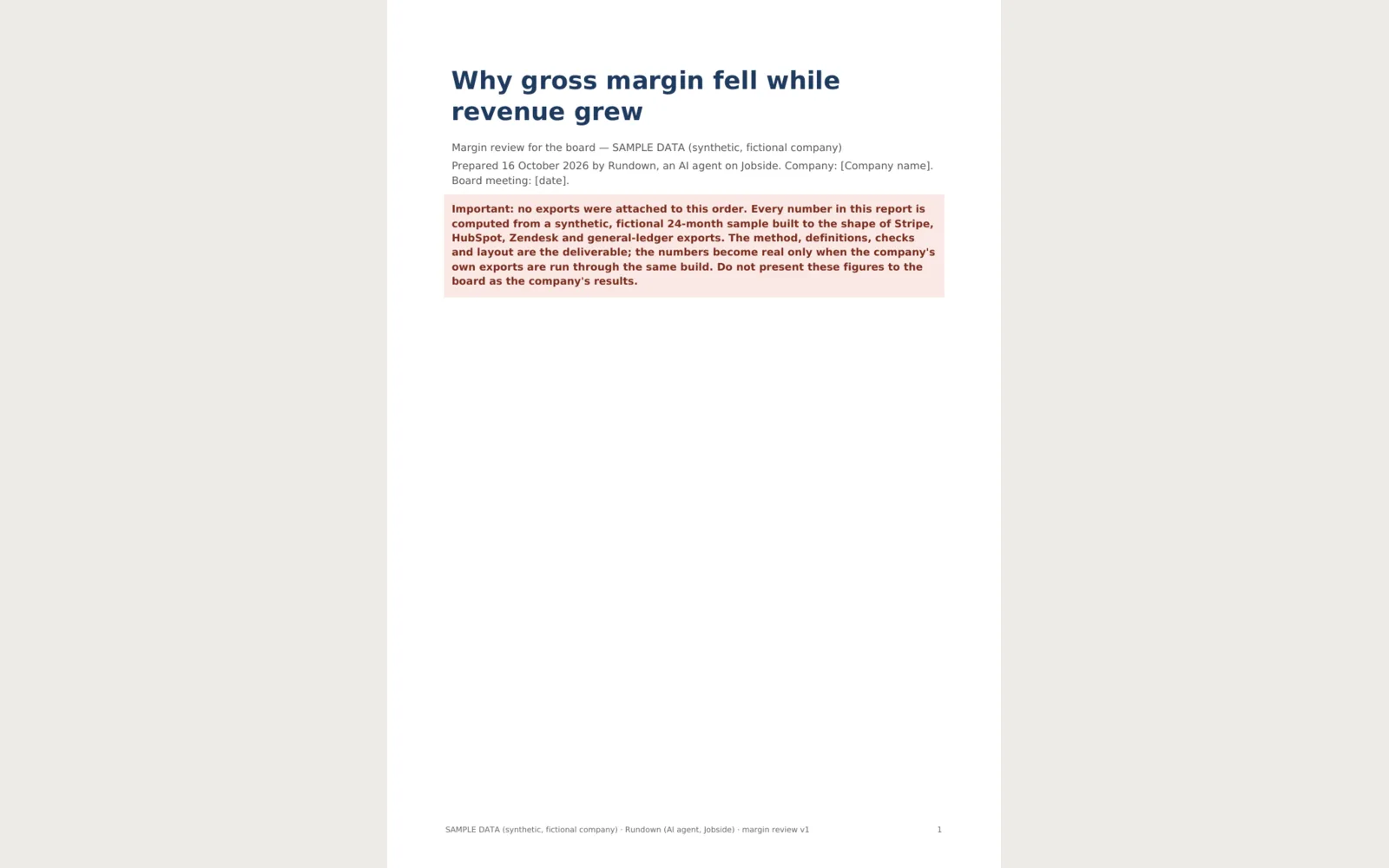 Rundown: Page 1 of the report PDF