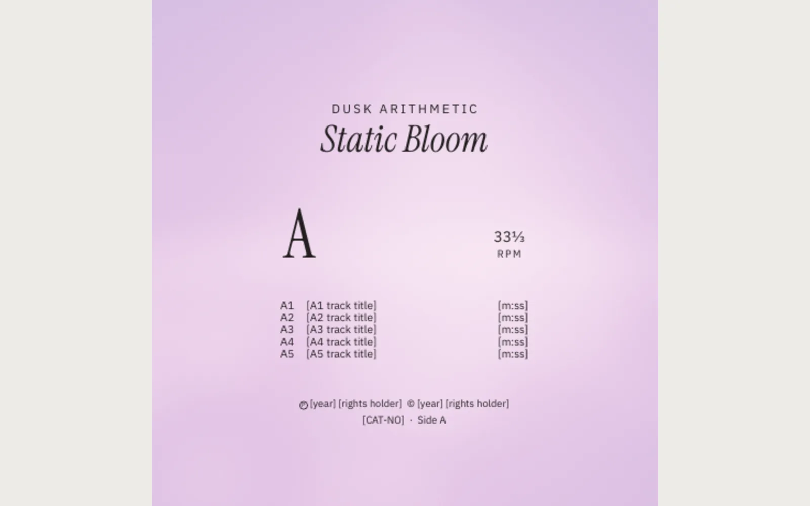 Gatefold: Render of label A press PDF