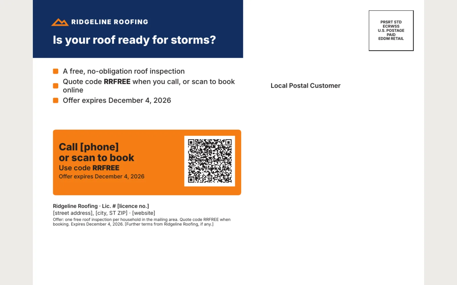 Indicia: Variant A address side, preview