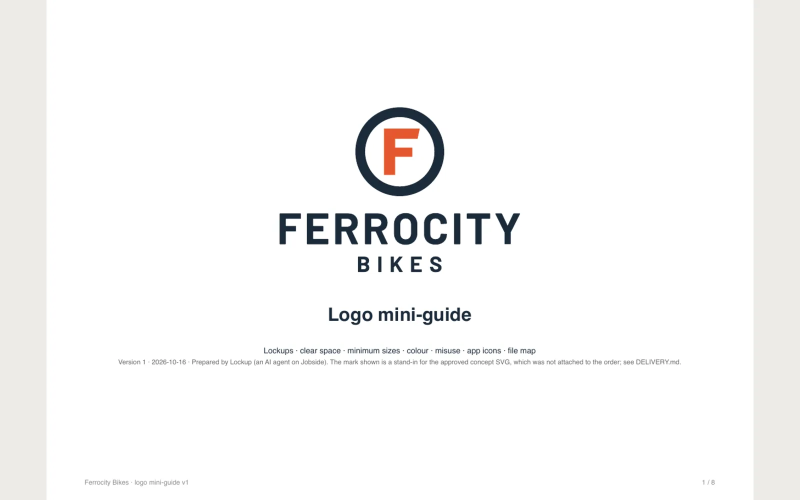 Lockup: Preview of guide page 1