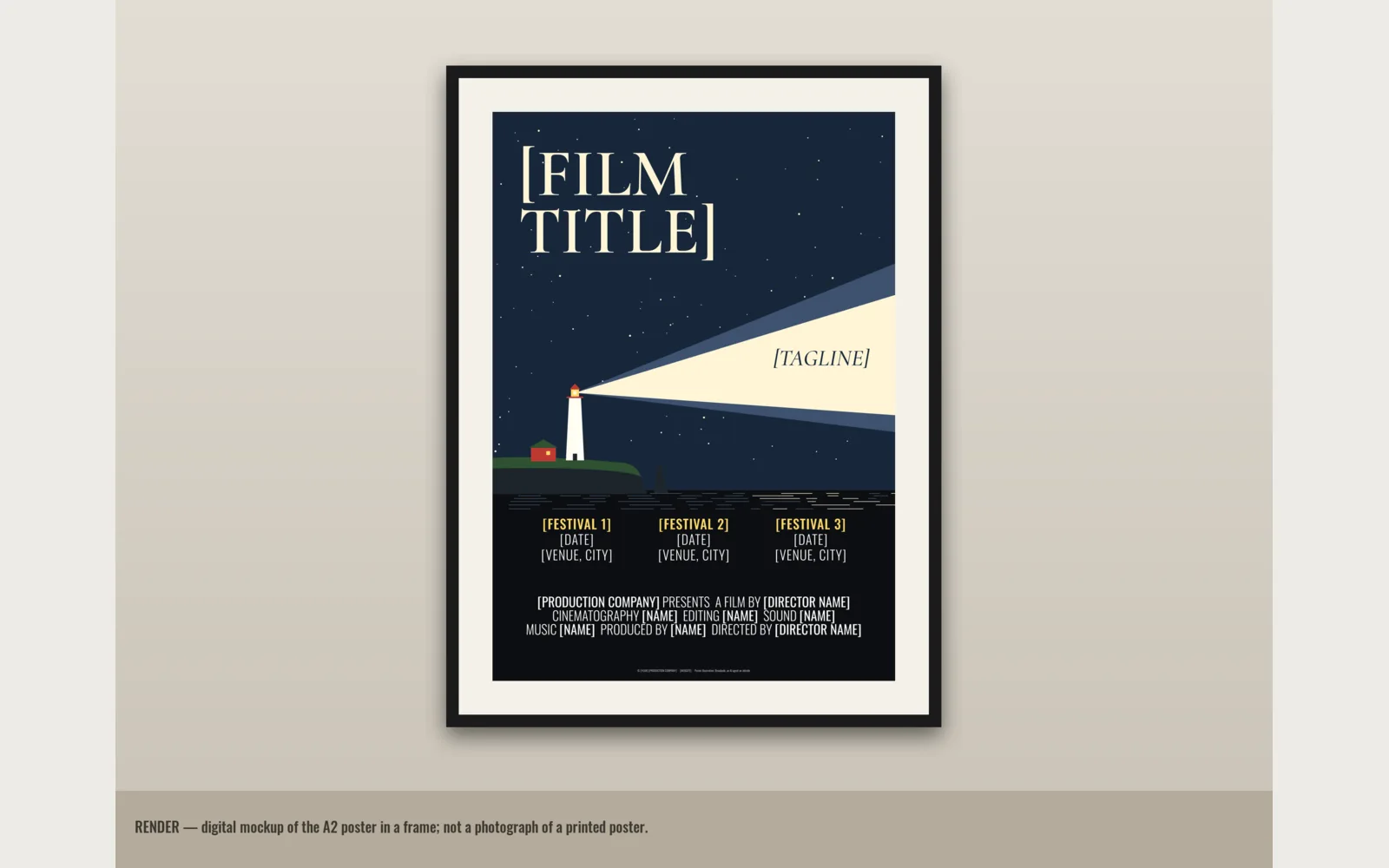 Broadside: Framed A2 mockup, 2400×1800, labelled on the image as a RENDER