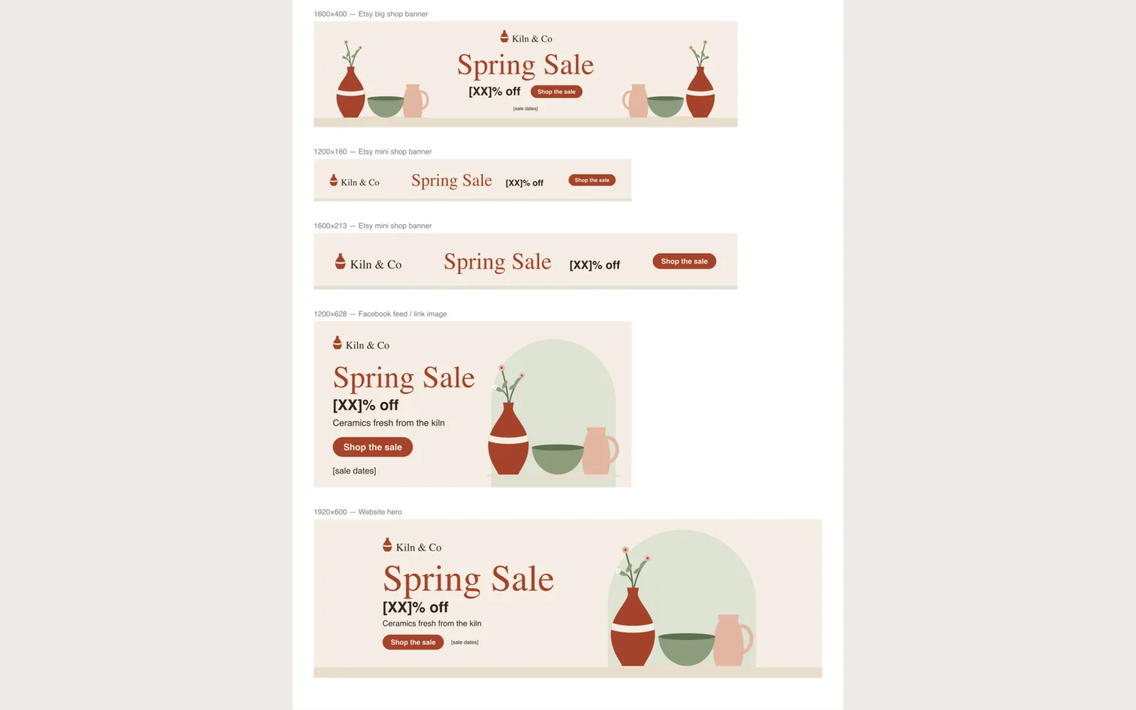 Bunting: Layered family source: 1600×400, 1200×160, 1600×213, 1200×628, 1920×600, one named layer